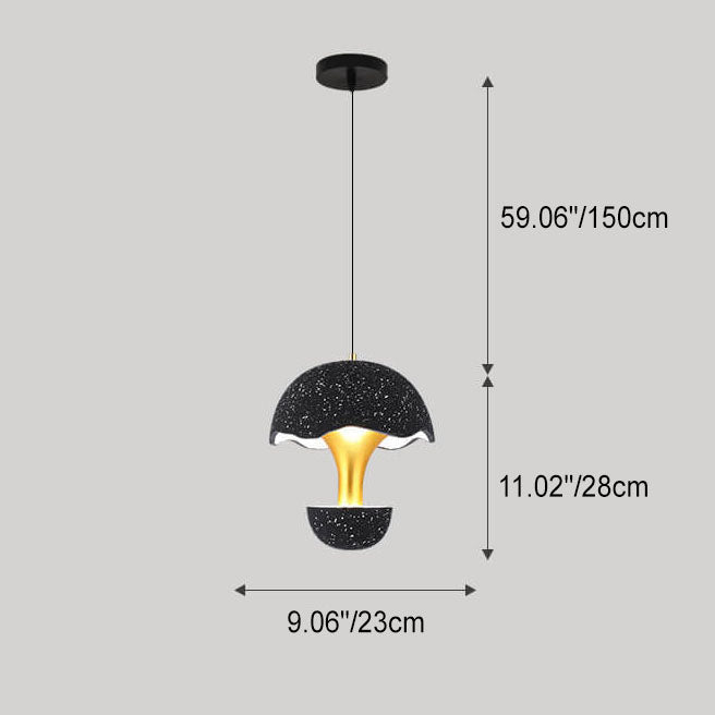 Moderne kreative runde Eierschalen-Hardware-Zement-LED-Pendelleuchte 