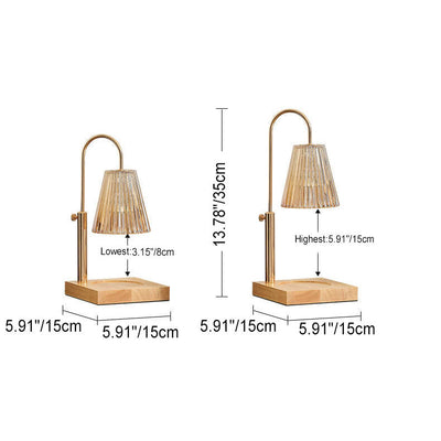 Lámpara de mesa de cera derretida de 1 luz de cuerno de bambú y madera romántica creativa moderna 