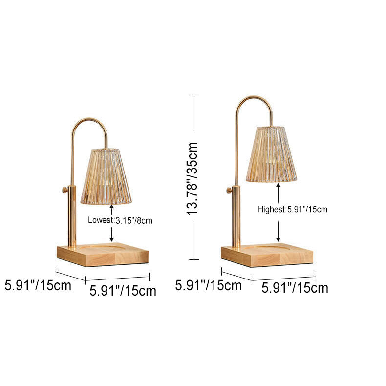 Lámpara de mesa de cera derretida de 1 luz de cuerno de bambú y madera romántica creativa moderna 