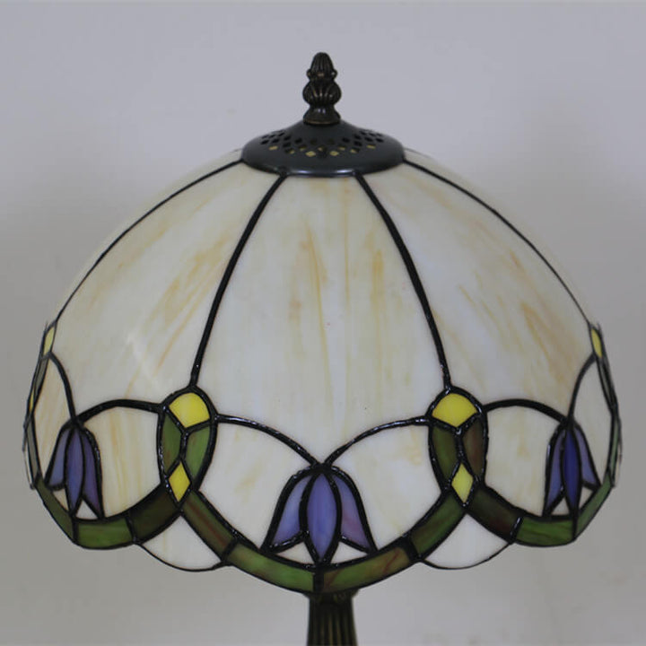 European Vintage Tiffany Flora 1-Light Table Lamp