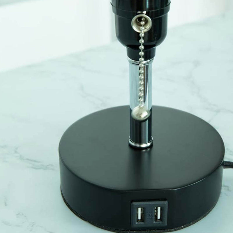 Lampe de table à 1 lumière en tissu de fer creux à colonne créative 