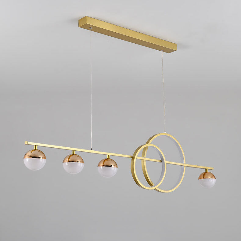 Modern Luxury Long Strip Round Globe Design LED Island Light Chandelier