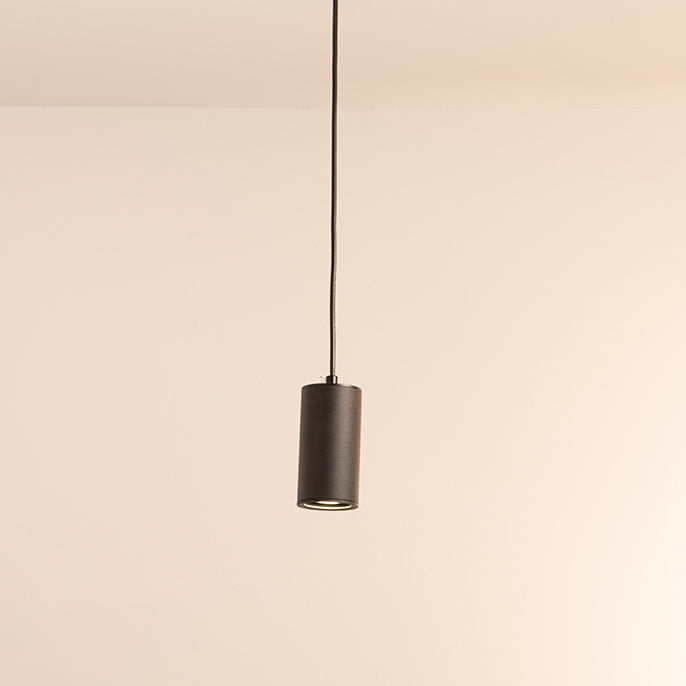 Mini lampe suspendue à 1 lumière en fer à colonne minimaliste nordique 