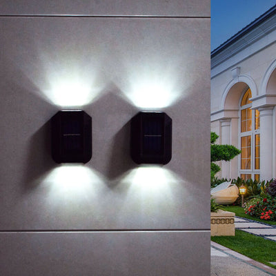 مصباح حائط LED خارجي بإضاءة شمسية لأعلى ولأسفل للحديقة 