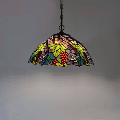 European Vintage Tiffany Glass Hardware 1-Light Pendant Light