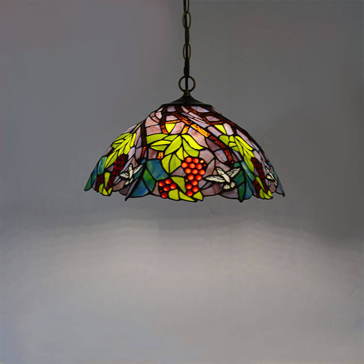 European Vintage Tiffany Glass Hardware 1-Light Pendant Light