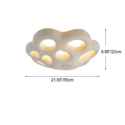 Contemporary Creative Round Hollow Petal Shade 3-Light Flush Mount Ceiling Light For Bedroom