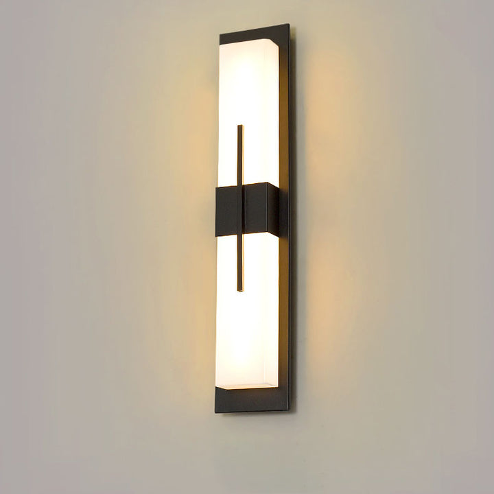 Modern Minimalist Rectangular Waterproof Stainless Steel Acrylic LED Wall Sconce Lamp For Outdoor