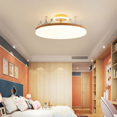 Nordic Log Crown LED Flush Mount Ceiling Light