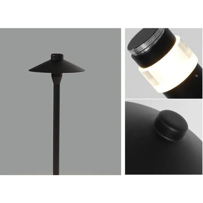 Copper Aluminum Umbrella Design LED Outdoor Lawn Floor Lamp