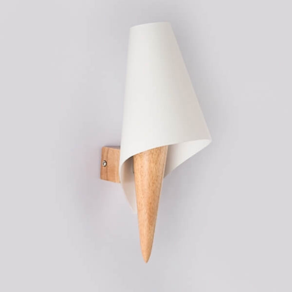 Applique murale 1 lumière avec abat-jour en verre blanc évasé nordique 