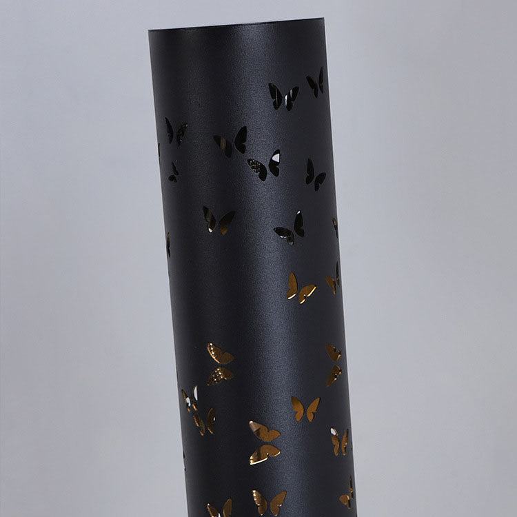 Lámpara de pie LED de cilindro mariposa creativa contemporánea de hierro y aluminio para sala de estar 