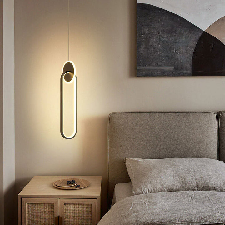 Suspension LED avec boucle noire créative nordique 