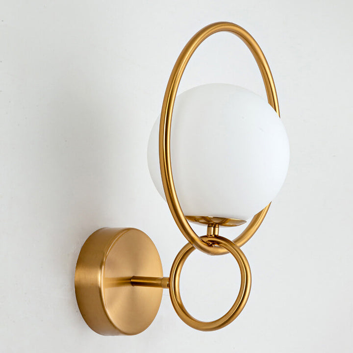 Lampe murale à une lumière avec abat-jour globe circulaire créatif moderne 