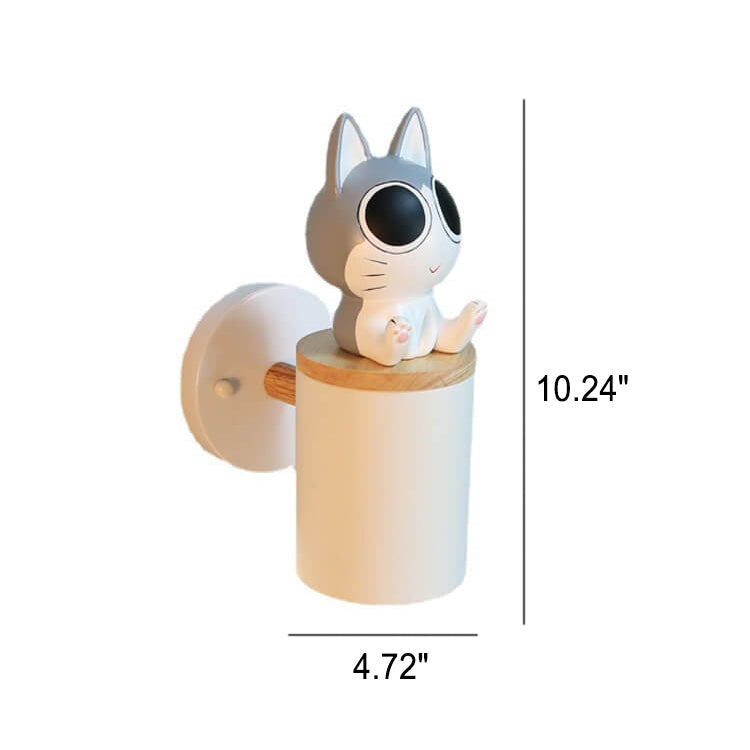 Creative Cartoon Cat Cylinder 1-Light Wall Sconce Lamp