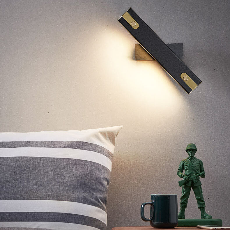 Applique murale LED rotative en fer forgé acrylique de luxe moderne 