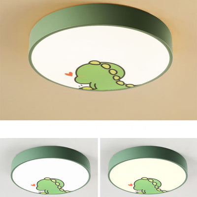 Cartoon Creative Colorful Round Children LED Flush Mount Ceiling Light