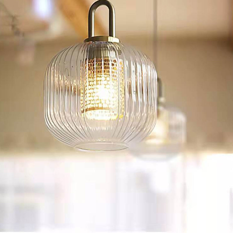 Industrial Vintage Oval Glass 1-Light Pendant Light