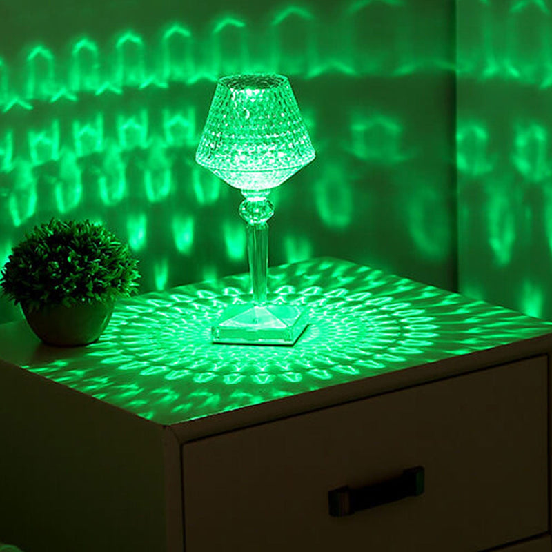 Lampe de Table créative en verre de vin en diamant acrylique, veilleuse décorative en forme de prune 