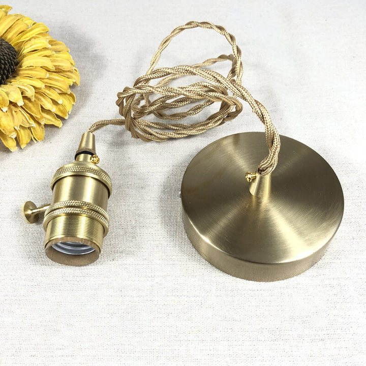 Nordische Japanische Keramik Messing Oval 1-Licht Pendelleuchte 