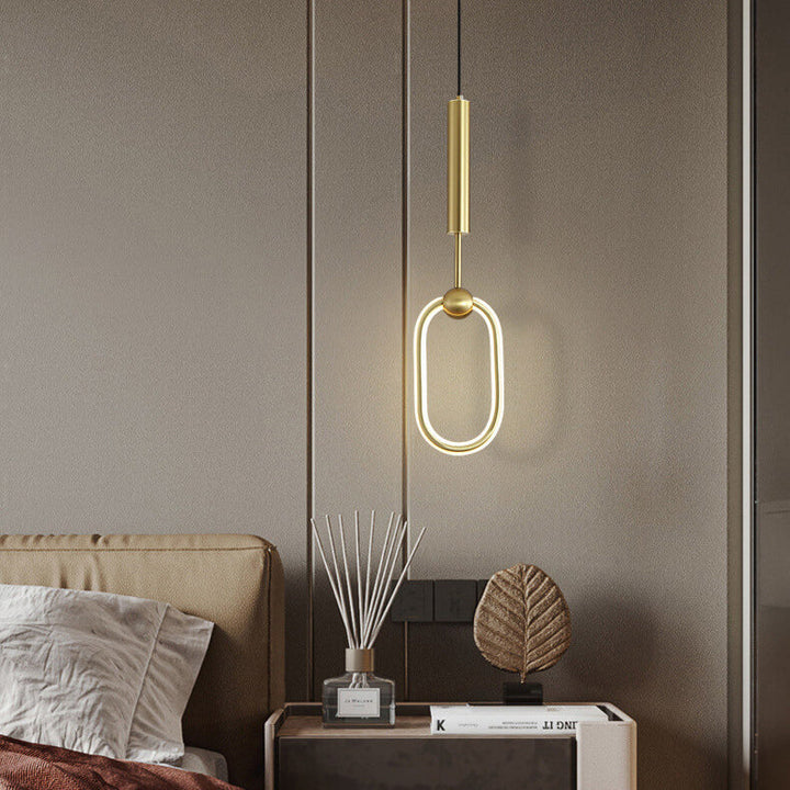 Lámpara colgante LED Nordic Luxury Gold Circle Ring 