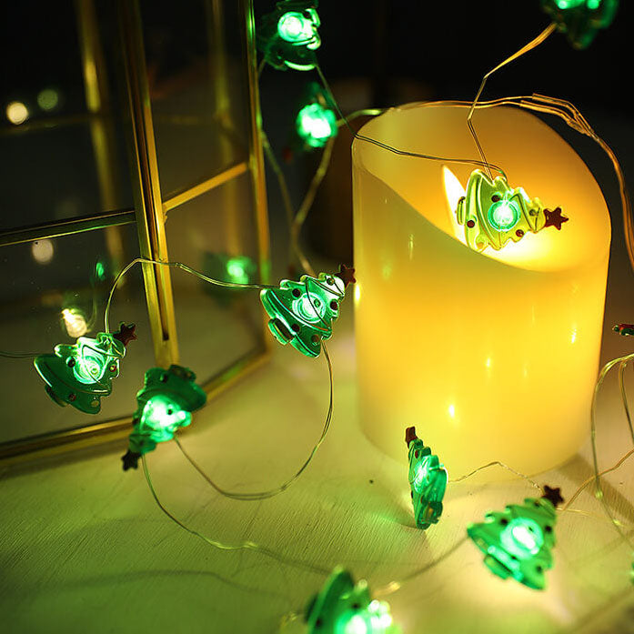 Décoration de Noël Élan Bonhomme de Neige Lumières à LED en Fil de Cuivre 