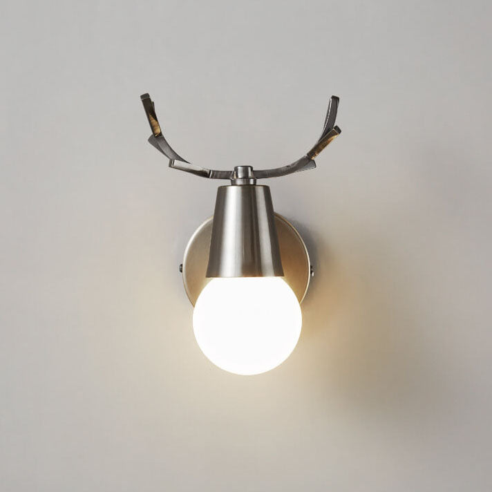 Modern Copper Antler Glass 1-Light Wall Sconce Lamp