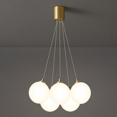 Nordic Light Luxury Glasballon Messing 4/5/7 Licht Kronleuchter 