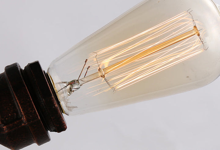 Industrielles Eisen-Wasserrohr-Design 7-Licht-Kronleuchter 