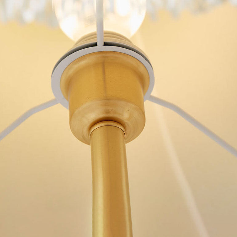 Lampe de Table à Franges Rétro Française en Cuivre à 1 Lumière 