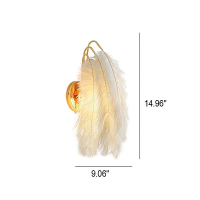 Nordic Minimalist Feather Leaf Gold 1-flammige Wandleuchte