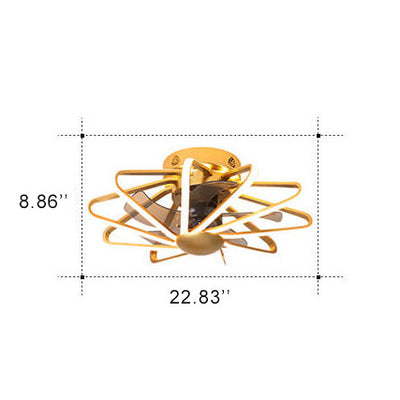 Nordic Cage Shape LED Semi-Flush Mount Deckenventilatorleuchte 