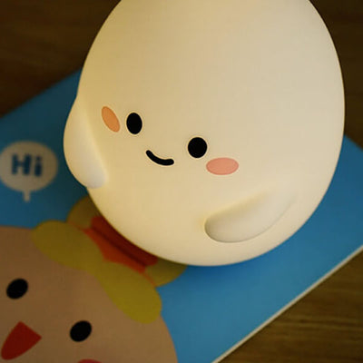 Lámpara de mesa con luz nocturna LED USB de silicona creativa con forma de huevo para niños 