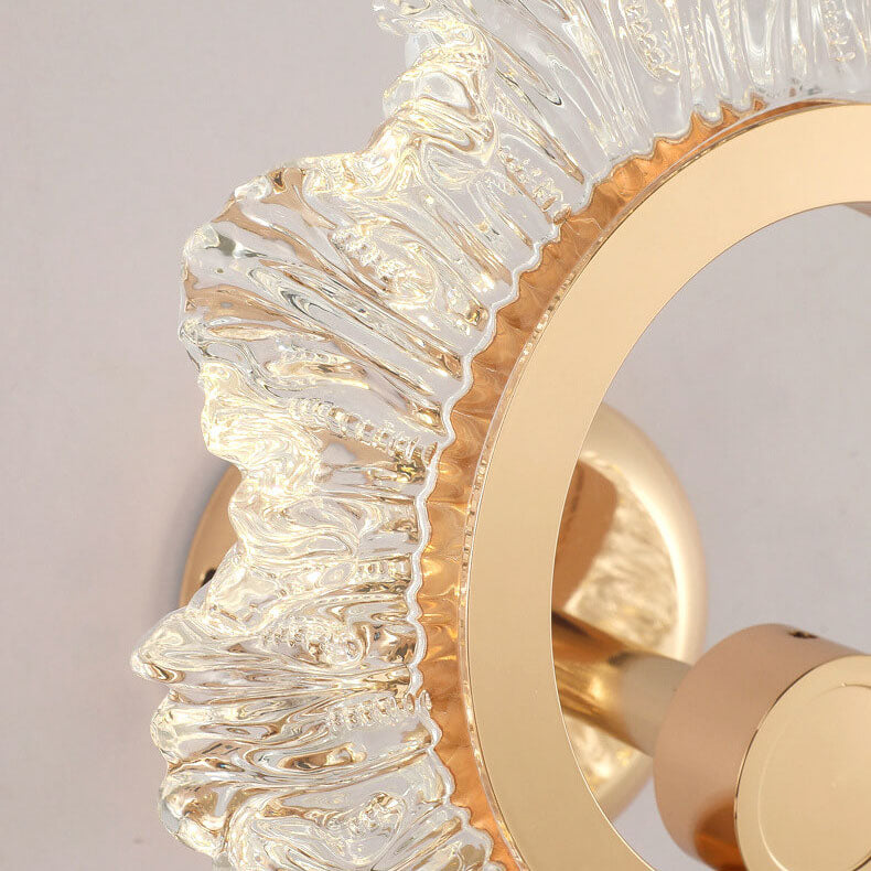 Lámpara de Pared LED de Hierro con Forma de Girasol de Acrílico de Lujo Ligero Moderno 