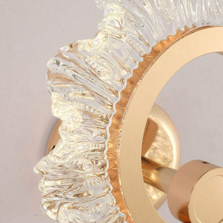 Lámpara de Pared LED de Hierro con Forma de Girasol de Acrílico de Lujo Ligero Moderno 