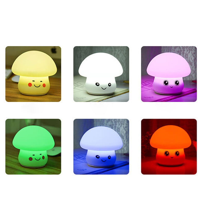 Creative Cartoon Mushroom Silicone Night Light LED Table Lamp