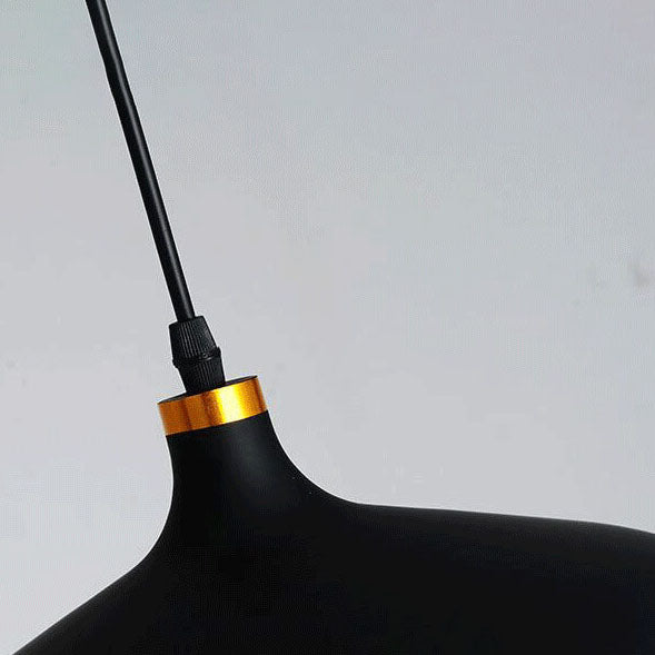 Lustre suspendu moderne en aluminium demi-rond à une lumière 