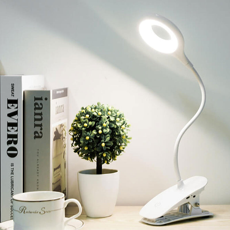 Lampe de bureau LED à clips rechargeables, abat-jour rond pliable, créatif et Simple 