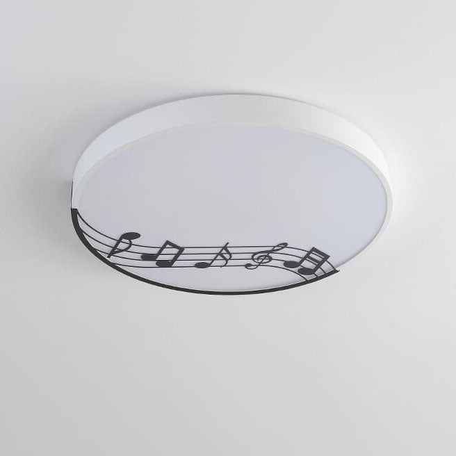 Nordic Minimalist Round Note LED Flush Mount Ceiling Light