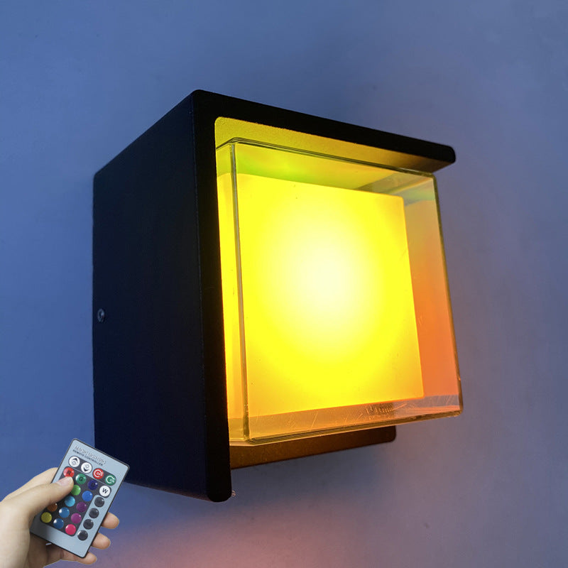 Intelligente Outdoor-Rhombus-Aluminium-LED-Wandleuchte mit App-Dimmung 