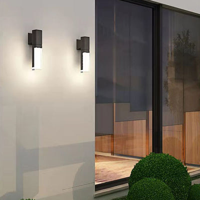 Outdoor Modern Waterproof Rectangular Column LED Wall Sconce Lamp