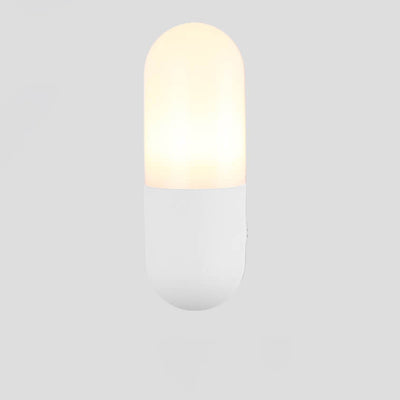Moderne, minimalistische, runde Säule aus Aluminium-Acryl, 1-flammige Wandleuchte