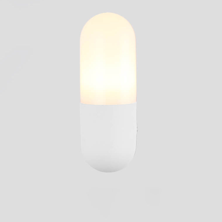 Modern Minimalist Round Column Aluminum Acrylic 1-Light Wall Sconce Lamp