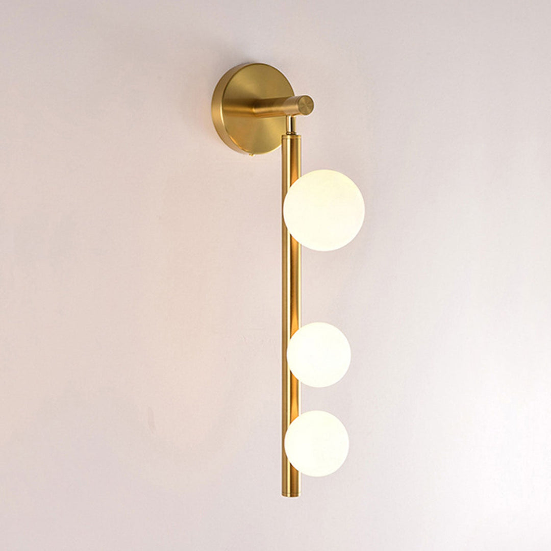 Lámpara Aplique de Pared Redonda de Vidrio y Hierro de Lujo Moderno con 3 Luces 
