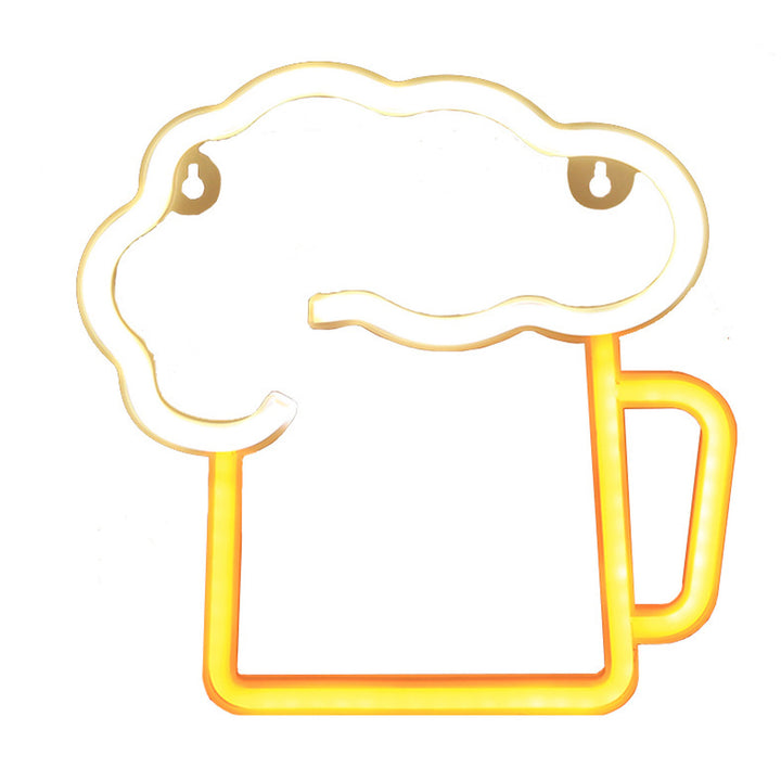 Tasse à bière néon créative, batterie LED/lumière décorative USB 
