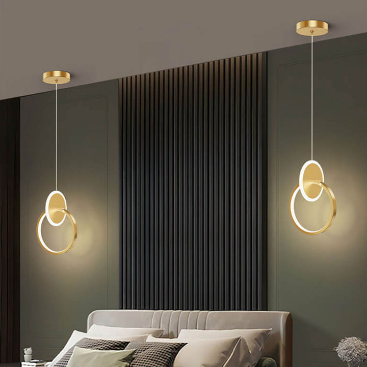 Lámpara colgante LED de 1 luz de cobre minimalista moderna 