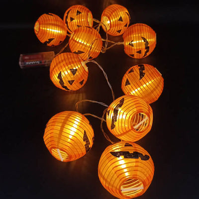 Lanterne Citrouille d'Halloween Guirlande Lumineuse LED Décorative Étanche pour Extérieur 