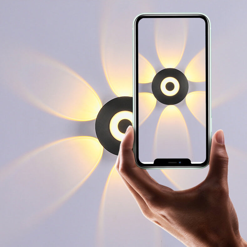 Moderne wasserdichte Scheiben-Petal-Effekt-LED-Außendekorative Wandleuchte 