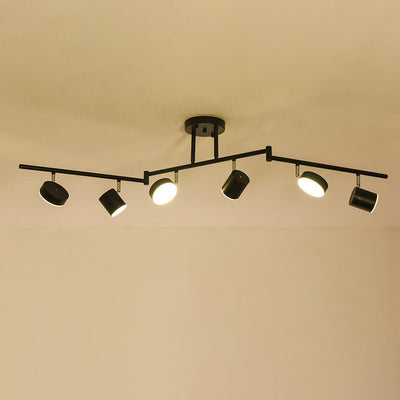 Modern Creative Rotating Track Spotlight LED Semi-Flush Mount Ceiling Light