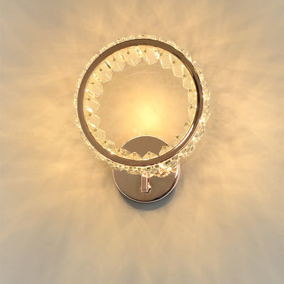 Nordic Light Luxury Crystal Ring LED Wall Sconce Lamp